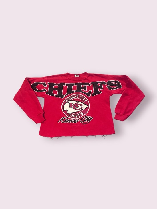 Vintage Other - Vintage 90's Kansas City Chiefs Sweatshirt Cutoff With Large Logo Size L/XL